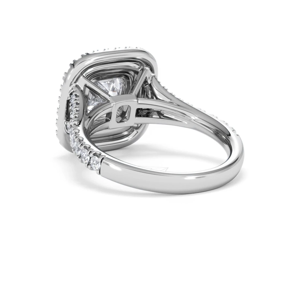 Anastasia Lab Diamond Halo Engagement Ring in Platinum 2.70ct F/VS1