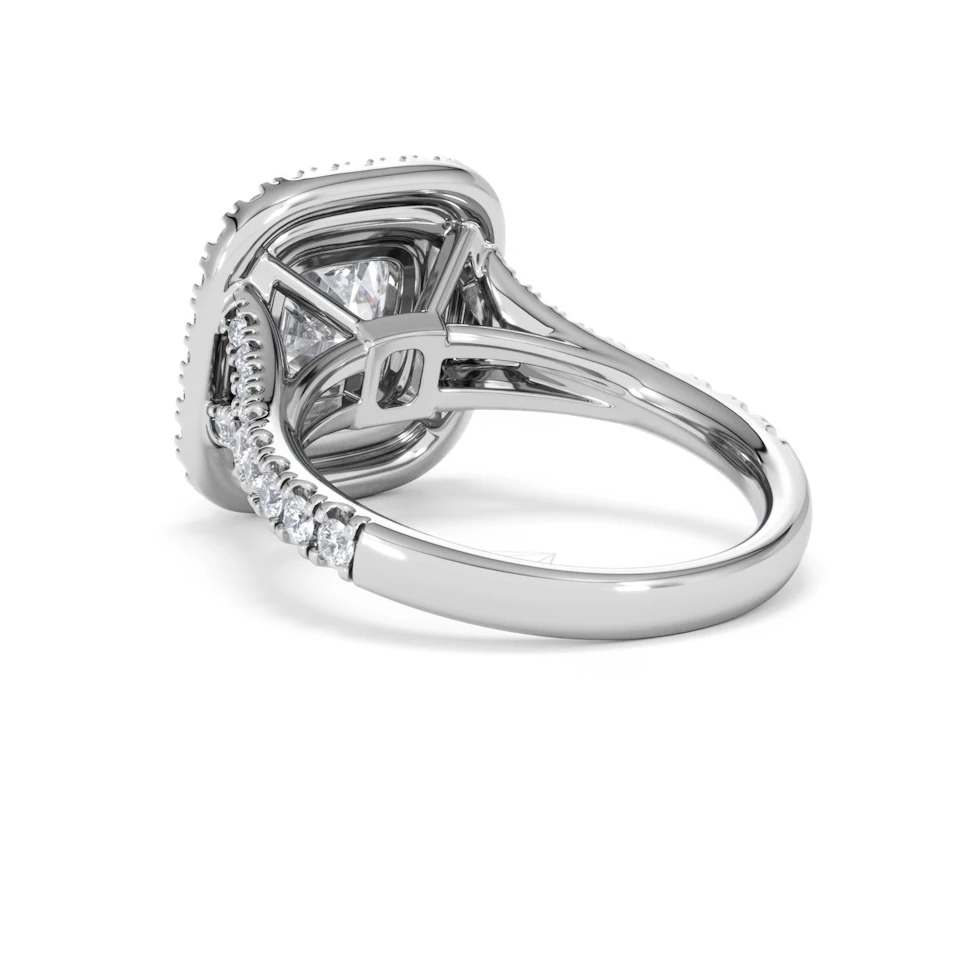 Anastasia Lab Diamond Halo Engagement Ring in Platinum 2.70ct F/VS1