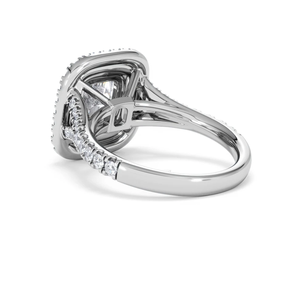Anastasia Lab Diamond Halo Engagement Ring 18K White Gold 2.70ct F/VS1