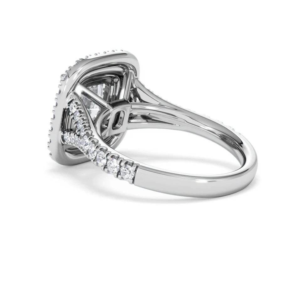 Anastasia Lab Diamond Halo Engagement Ring in Platinum 2.70ct F/VS1