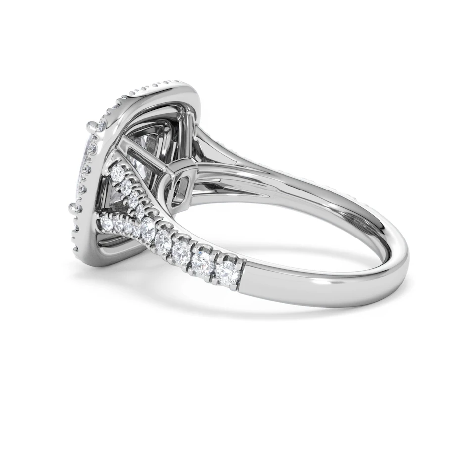 Anastasia Lab Diamond Halo Engagement Ring 18K White Gold 2.70ct F/VS1