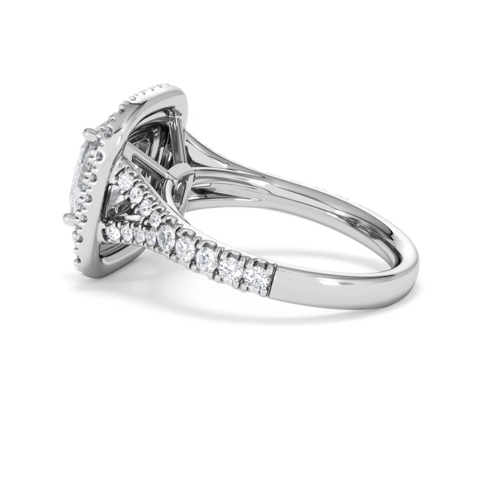 Anastasia Lab Diamond Halo Engagement Ring in Platinum 2.70ct F/VS1