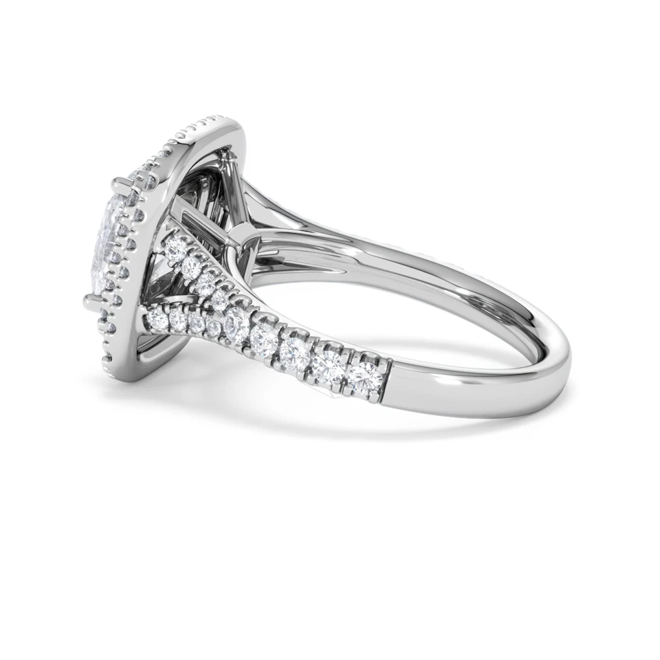Anastasia Lab Diamond Halo Engagement Ring 18K White Gold 2.70ct F/VS1