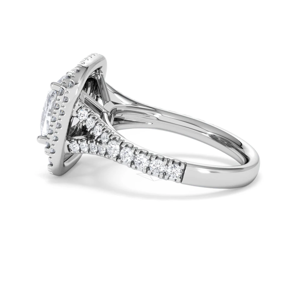 Anastasia Lab Diamond Halo Engagement Ring 18K White Gold 2.70ct F/VS1