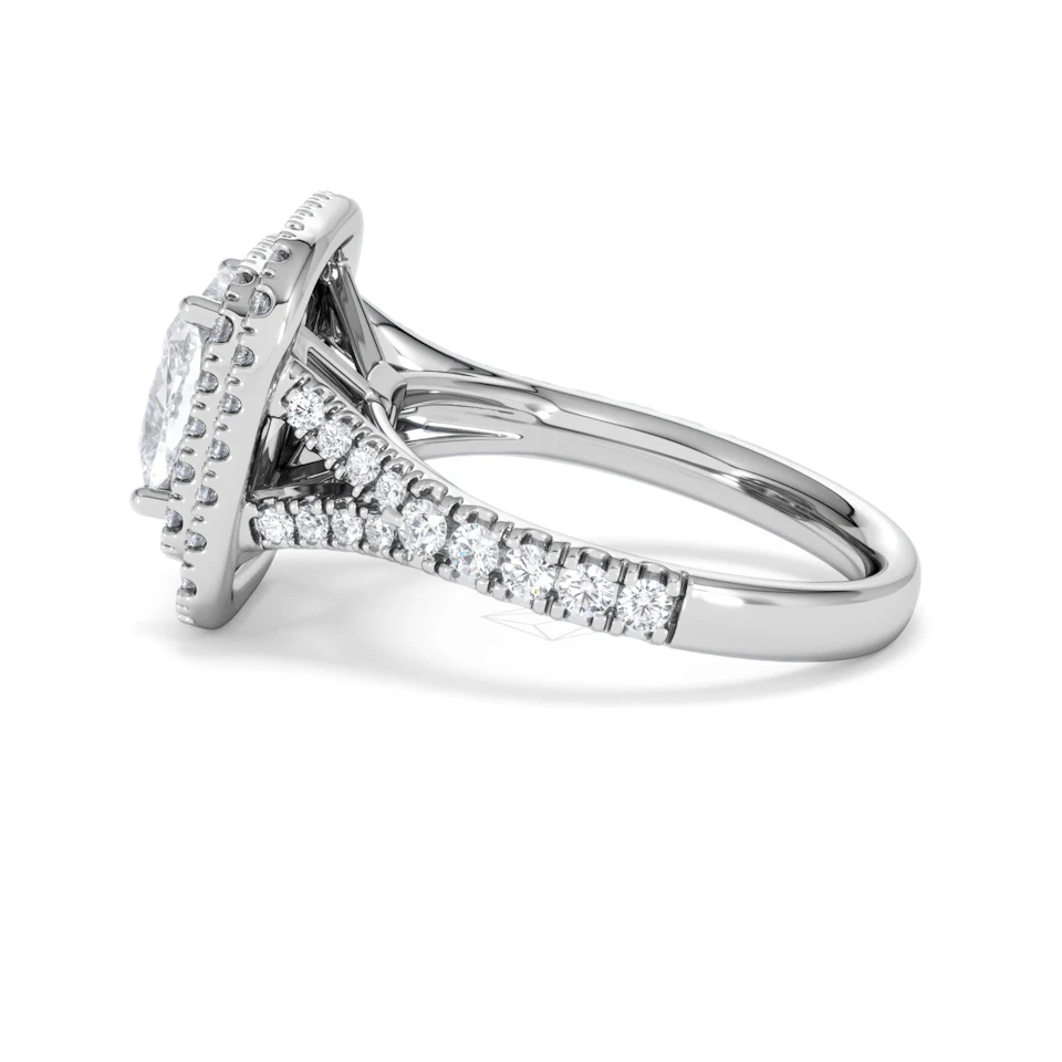 Anastasia Lab Diamond Halo Engagement Ring in Platinum 2.70ct F/VS1