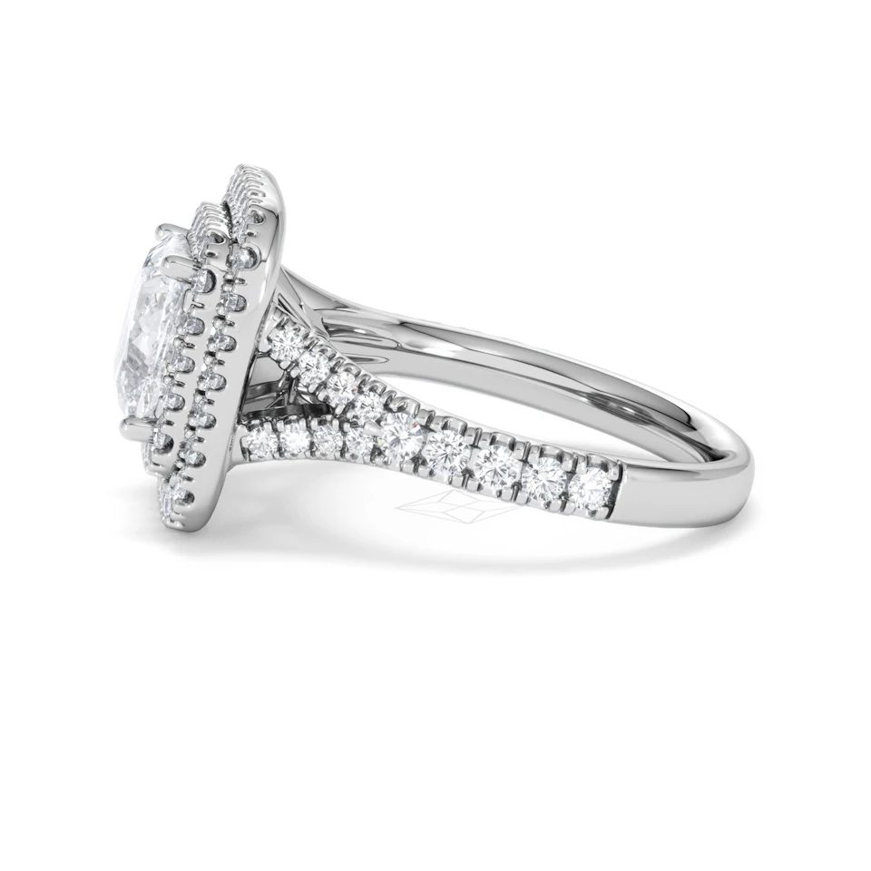 Anastasia Lab Diamond Halo Engagement Ring in Platinum 2.70ct F/VS1