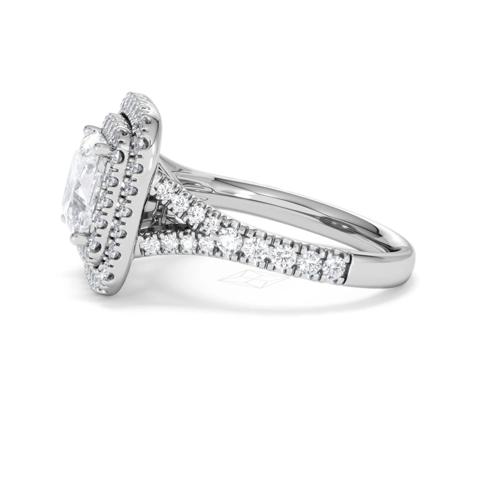 Anastasia Lab Diamond Halo Engagement Ring 18K White Gold 2.70ct F/VS1