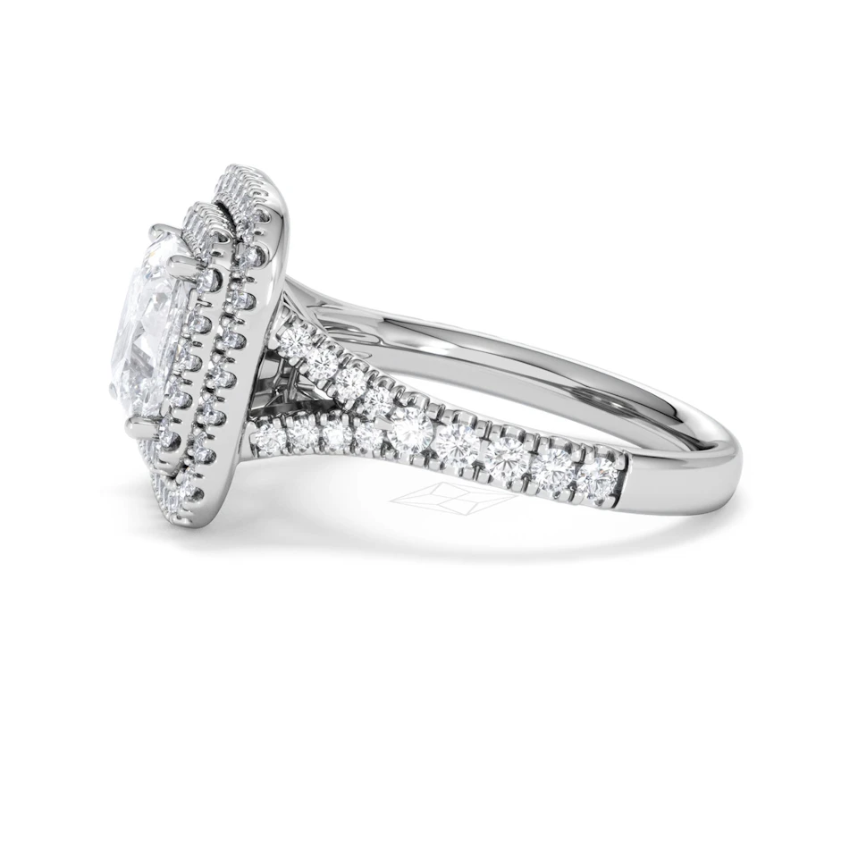 Anastasia Lab Diamond Halo Engagement Ring in Platinum 2.70ct F/VS1