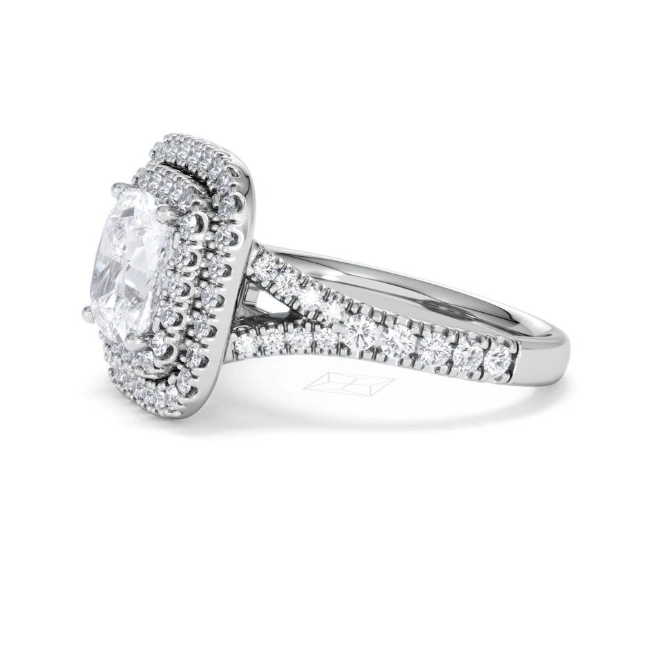 Anastasia Lab Diamond Halo Engagement Ring 18K White Gold 2.70ct F/VS1