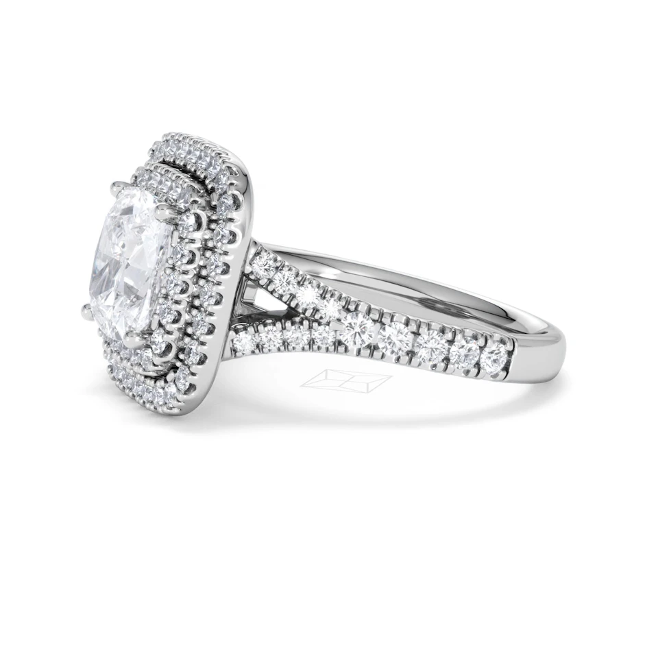 Anastasia Lab Diamond Halo Engagement Ring in Platinum 2.70ct F/VS1