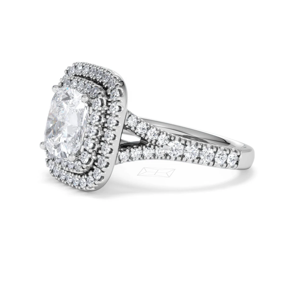 Anastasia Lab Diamond Halo Engagement Ring 18K White Gold 2.70ct F/VS1