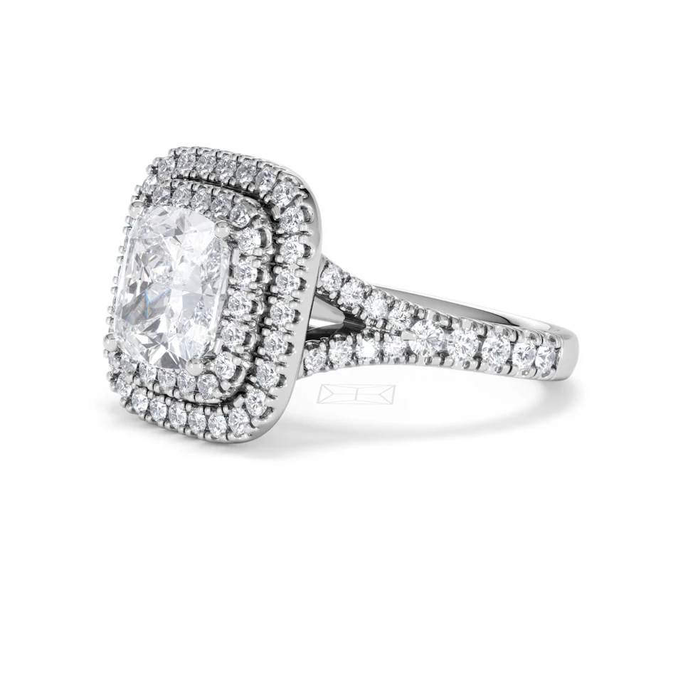 Anastasia Lab Diamond Halo Engagement Ring in Platinum 2.70ct F/VS1