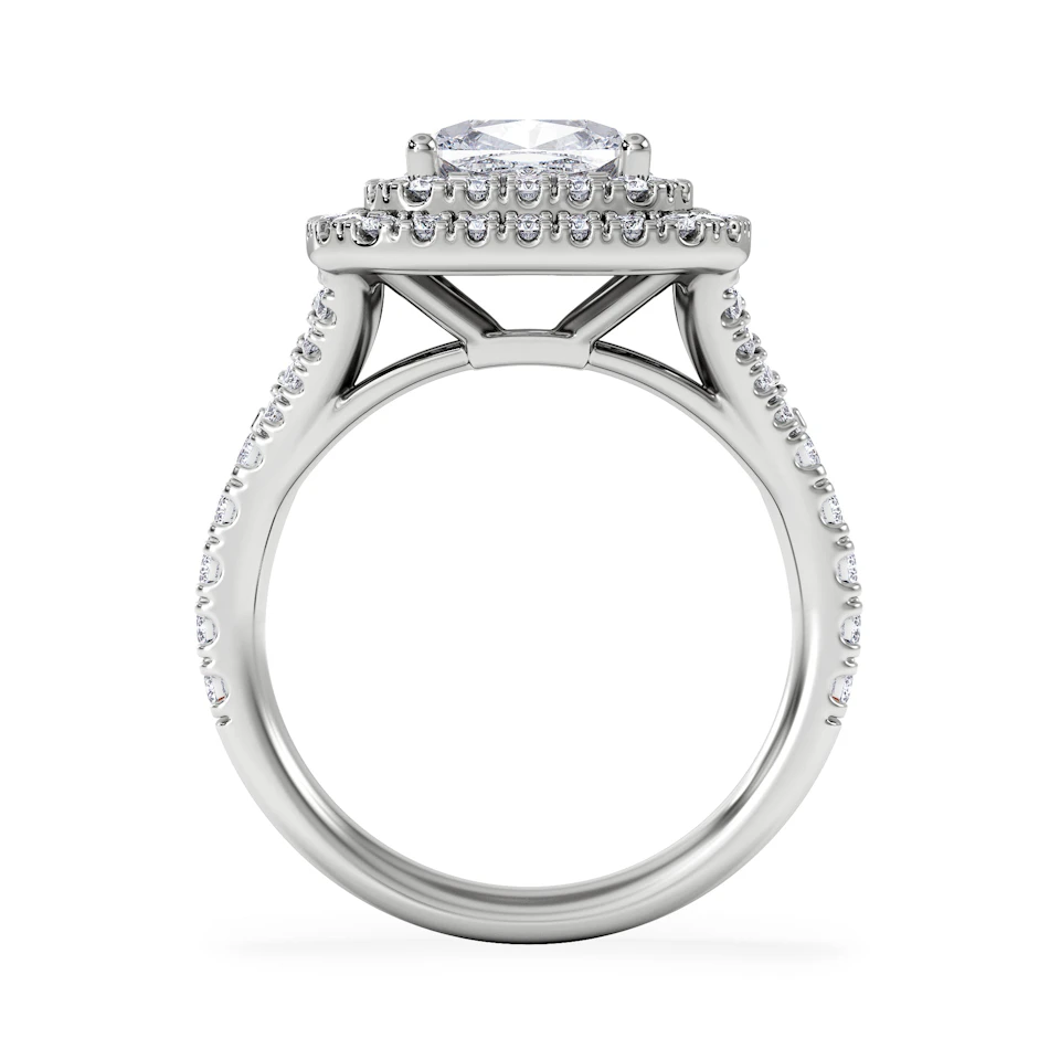 Anastasia Lab Diamond Halo Engagement Ring 18K White Gold 2.70ct F/VS1