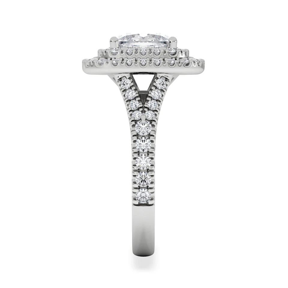 Anastasia Lab Diamond Halo Engagement Ring in Platinum 2.70ct F/VS1