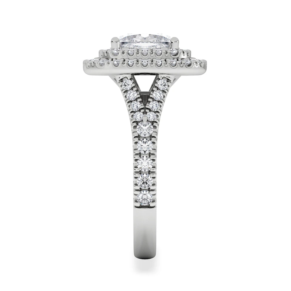 Anastasia Lab Diamond Halo Engagement Ring 18K White Gold 2.70ct F/VS1