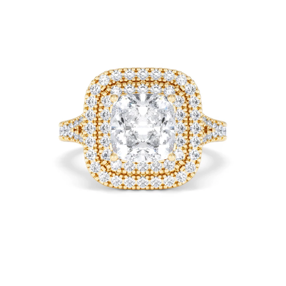 Anastasia Lab Diamond Halo Engagement Ring in 18K Gold 2.70ct F/VS1