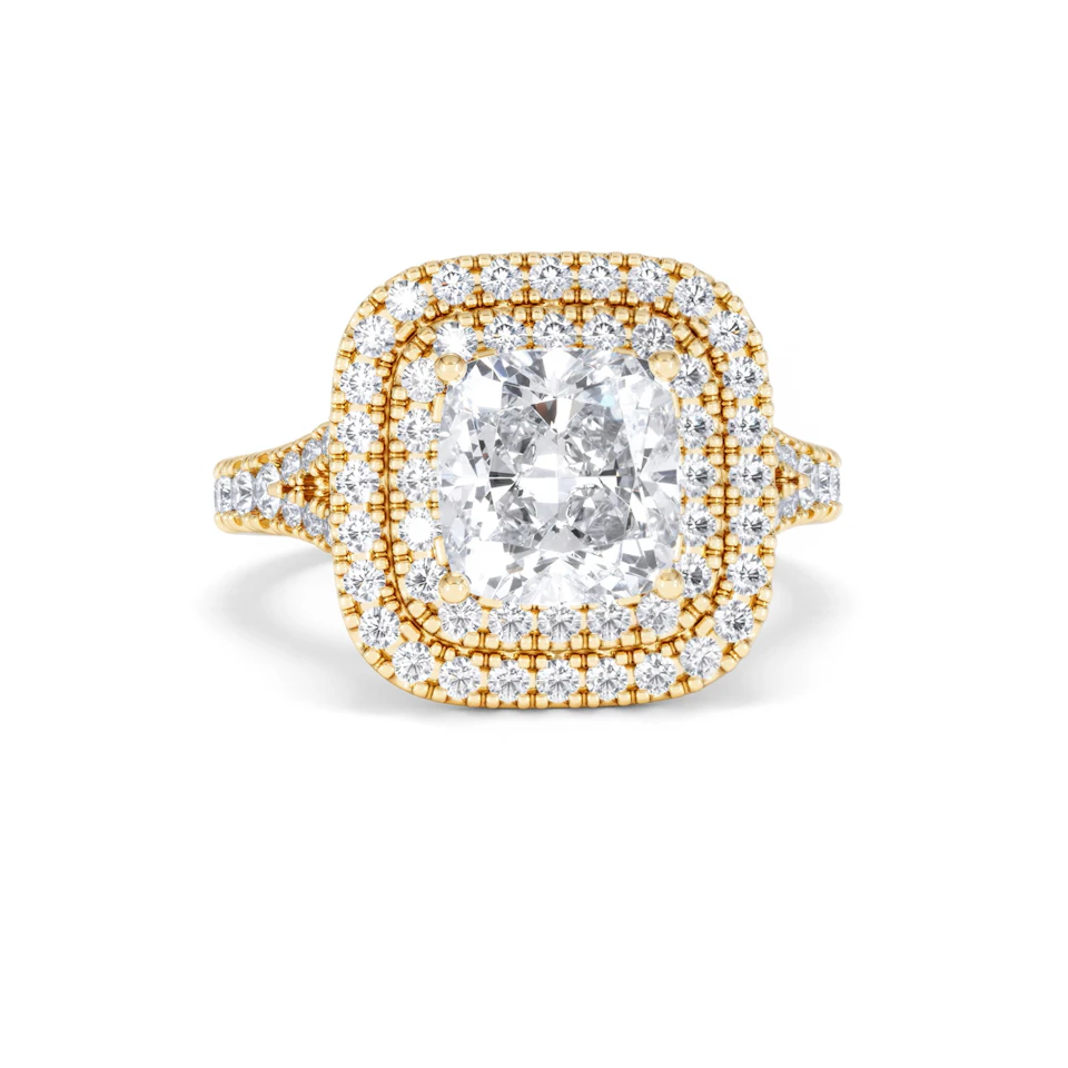 Anastasia Lab Diamond Halo Engagement Ring in 18K Gold 2.70ct F/VS1