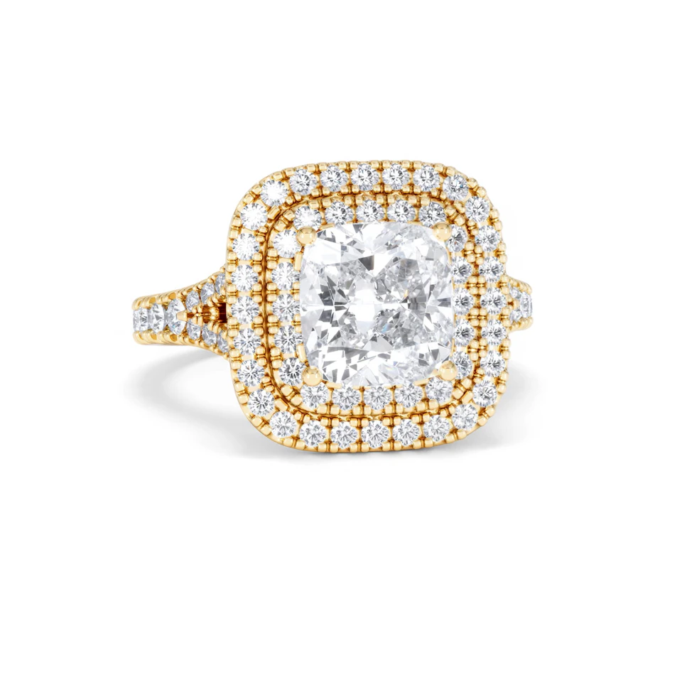 Anastasia Lab Diamond Halo Engagement Ring in 18K Gold 2.70ct F/VS1