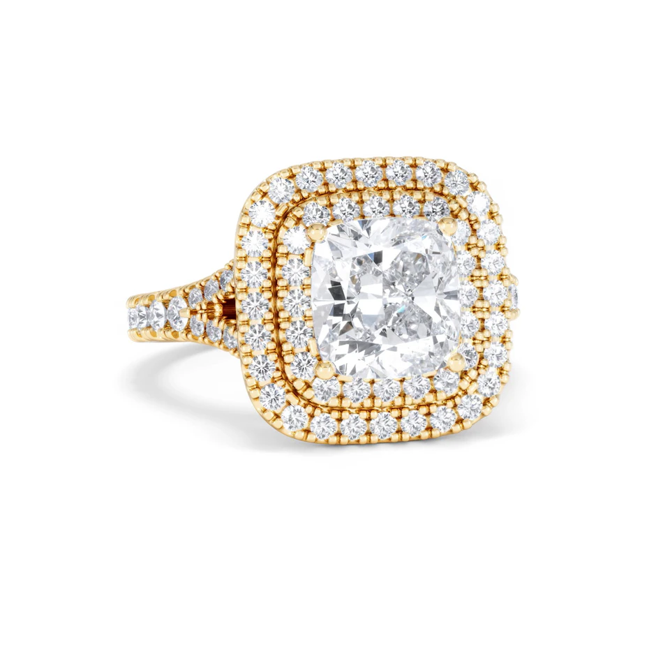 Anastasia Lab Diamond Halo Engagement Ring in 18K Gold 2.70ct F/VS1