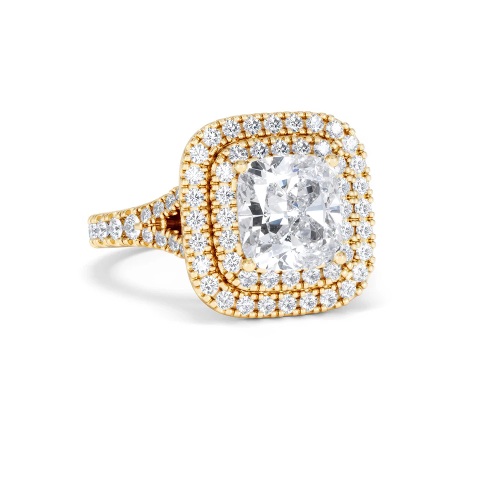 Anastasia Lab Diamond Halo Engagement Ring in 18K Gold 2.70ct F/VS1