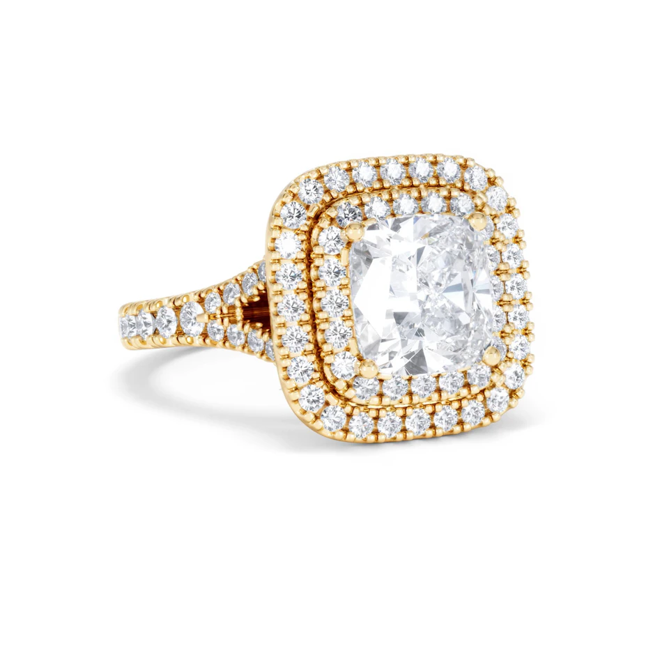 Anastasia Lab Diamond Halo Engagement Ring in 18K Gold 2.70ct F/VS1