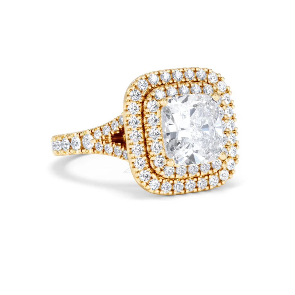 Anastasia Lab Diamond Halo Engagement Ring in 18K Gold 2.70ct F/VS1