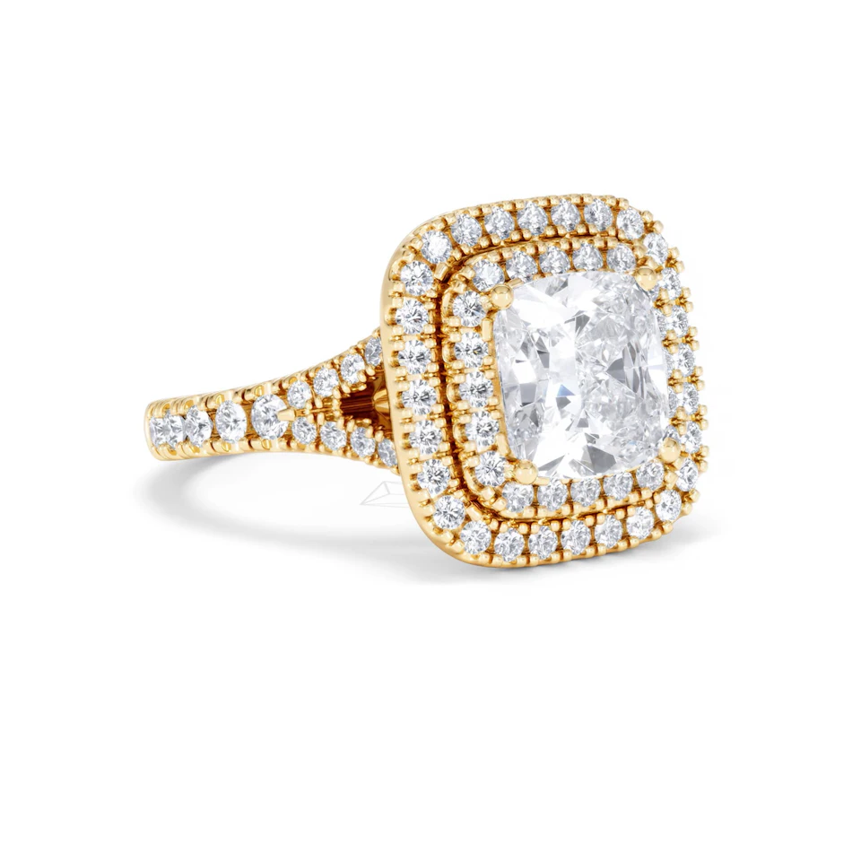 Anastasia Lab Diamond Halo Engagement Ring in 18K Gold 2.70ct F/VS1
