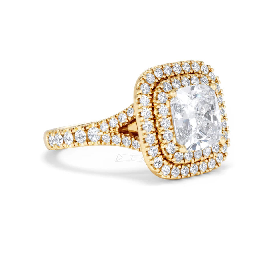 Anastasia Lab Diamond Halo Engagement Ring in 18K Gold 2.70ct F/VS1