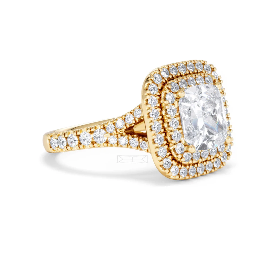 Anastasia Lab Diamond Halo Engagement Ring in 18K Gold 2.70ct F/VS1