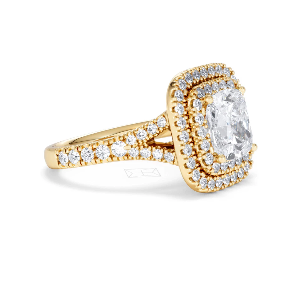 Anastasia Lab Diamond Halo Engagement Ring in 18K Gold 2.70ct F/VS1