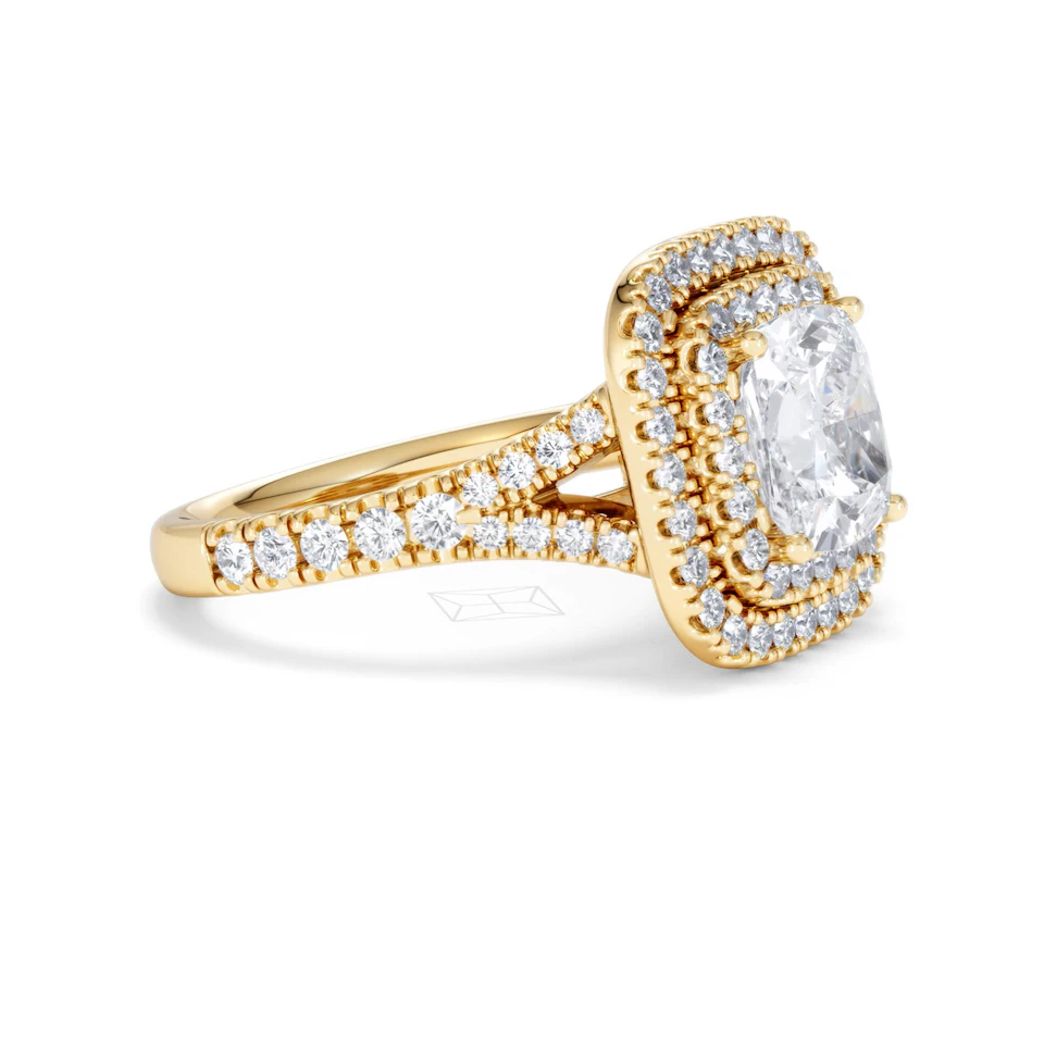 Anastasia Lab Diamond Halo Engagement Ring in 18K Gold 2.70ct F/VS1