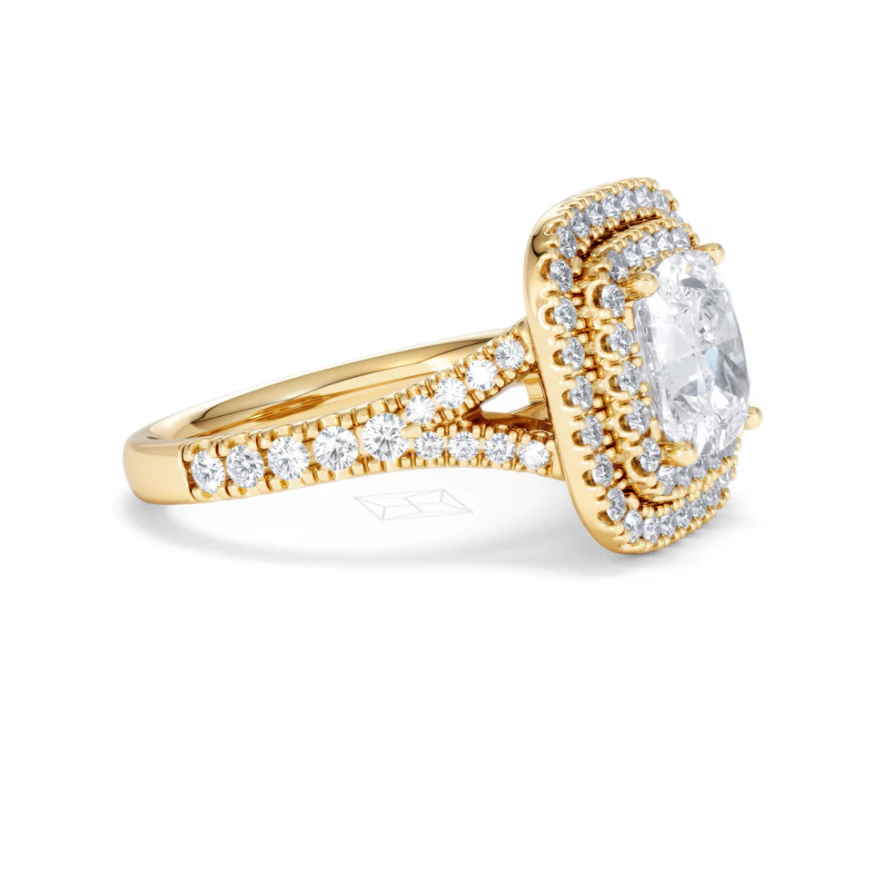 Anastasia Lab Diamond Halo Engagement Ring in 18K Gold 2.70ct F/VS1