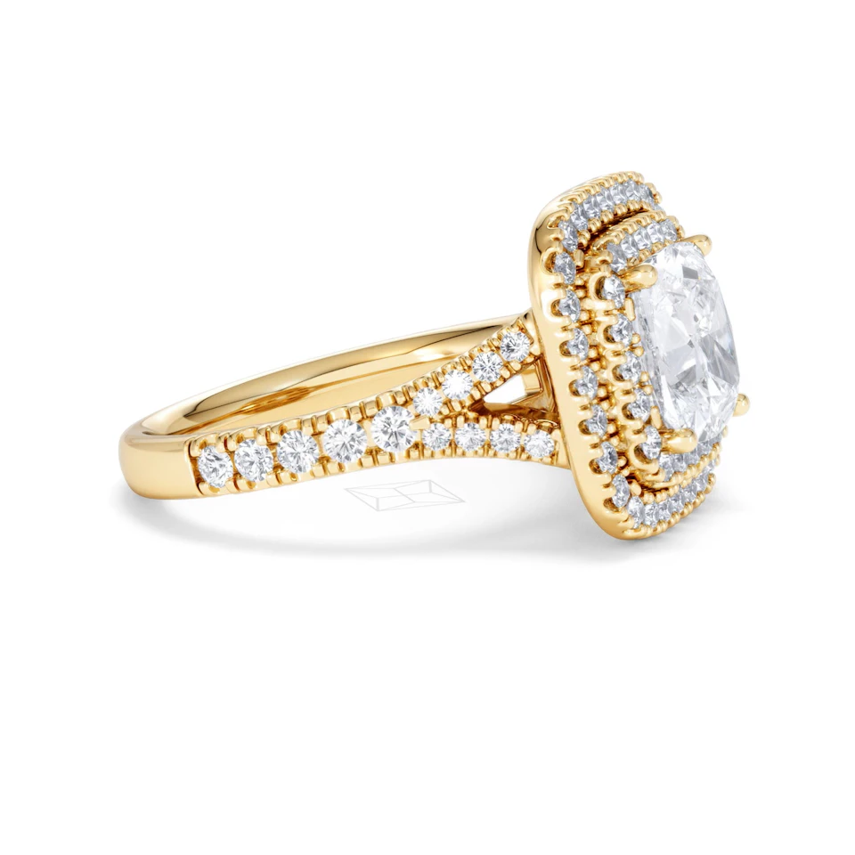 Anastasia Lab Diamond Halo Engagement Ring in 18K Gold 2.70ct F/VS1