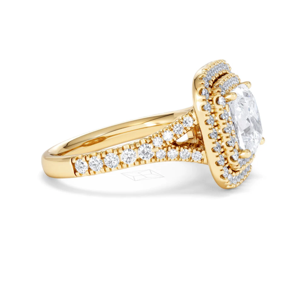 Anastasia Lab Diamond Halo Engagement Ring in 18K Gold 2.70ct F/VS1
