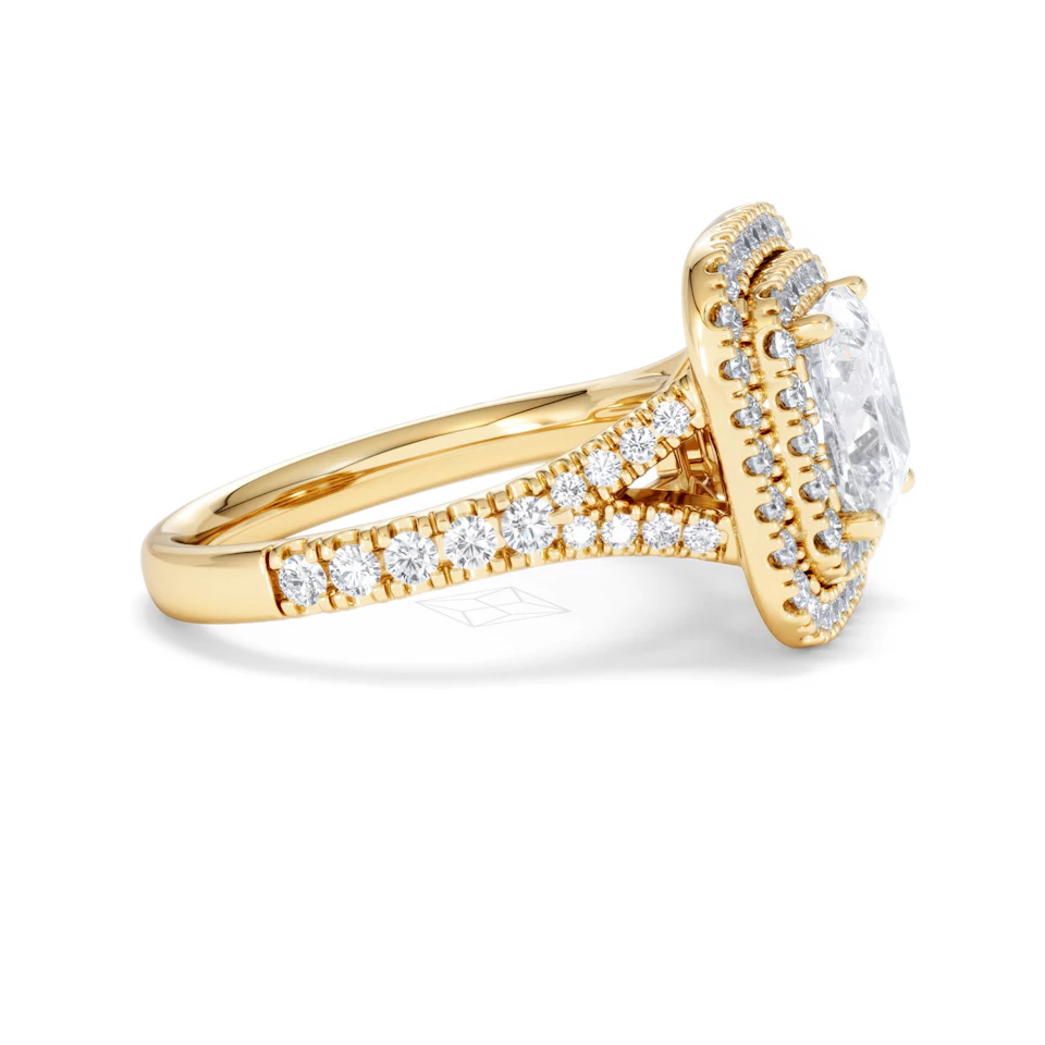 Anastasia Lab Diamond Halo Engagement Ring in 18K Gold 2.70ct F/VS1