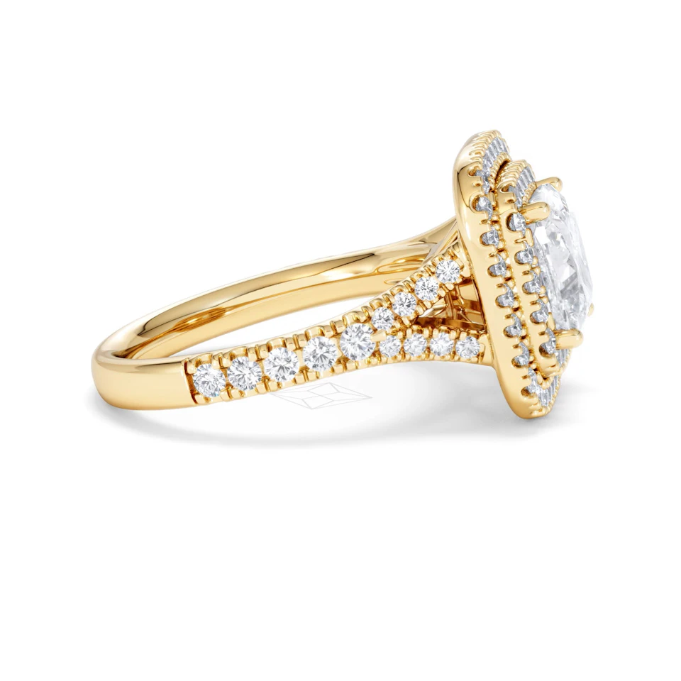 Anastasia Lab Diamond Halo Engagement Ring in 18K Gold 2.70ct F/VS1