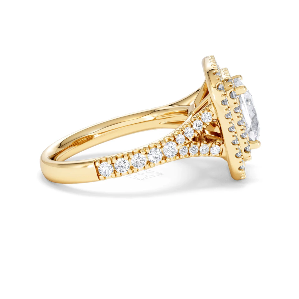 Anastasia Lab Diamond Halo Engagement Ring in 18K Gold 2.70ct F/VS1