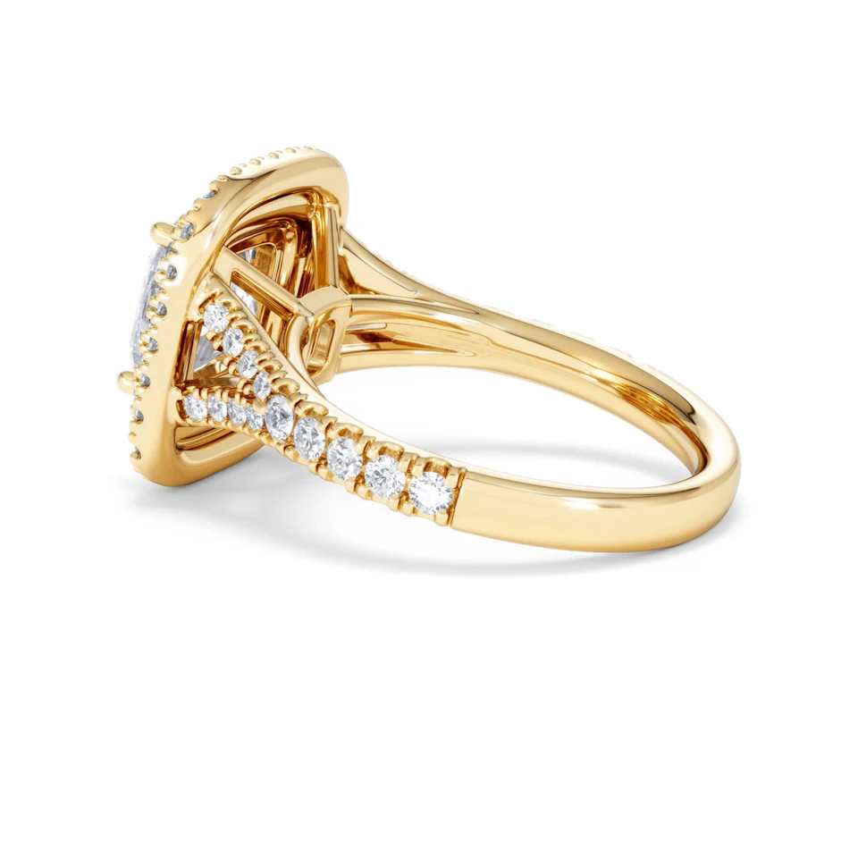 Anastasia Lab Diamond Halo Engagement Ring in 18K Gold 2.70ct F/VS1