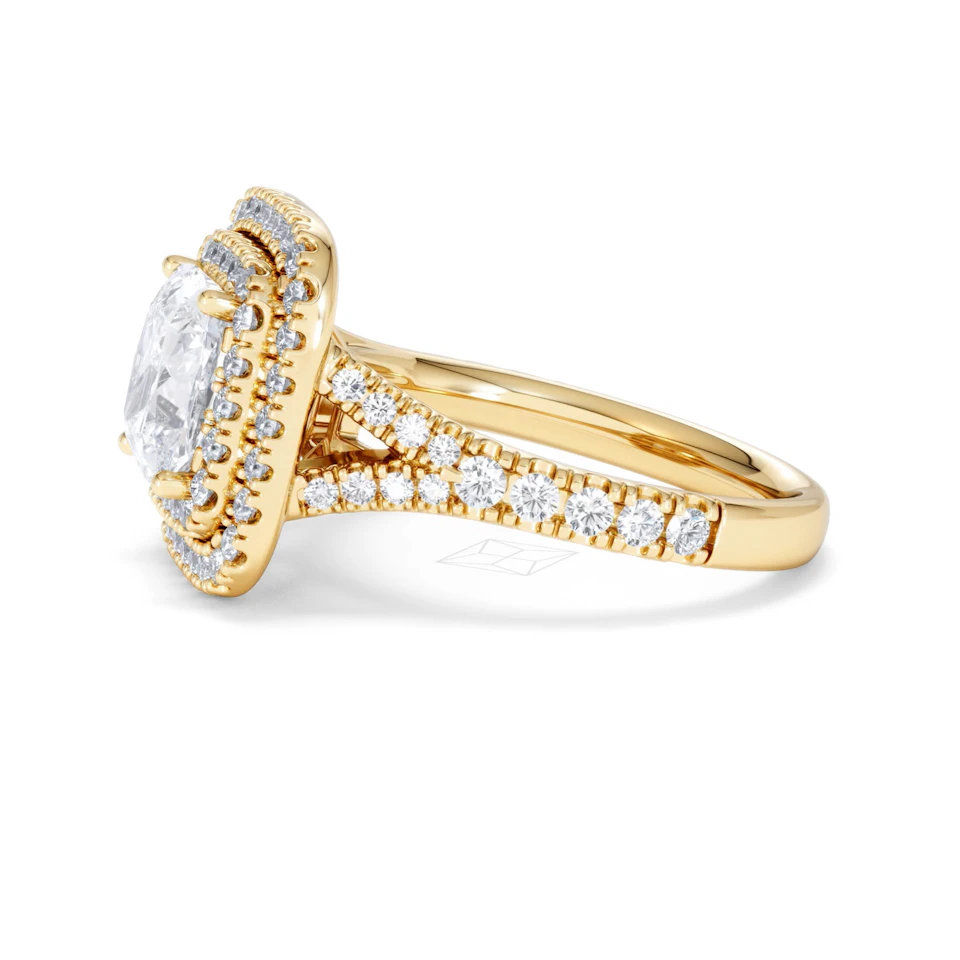 Anastasia Lab Diamond Halo Engagement Ring in 18K Gold 2.70ct F/VS1