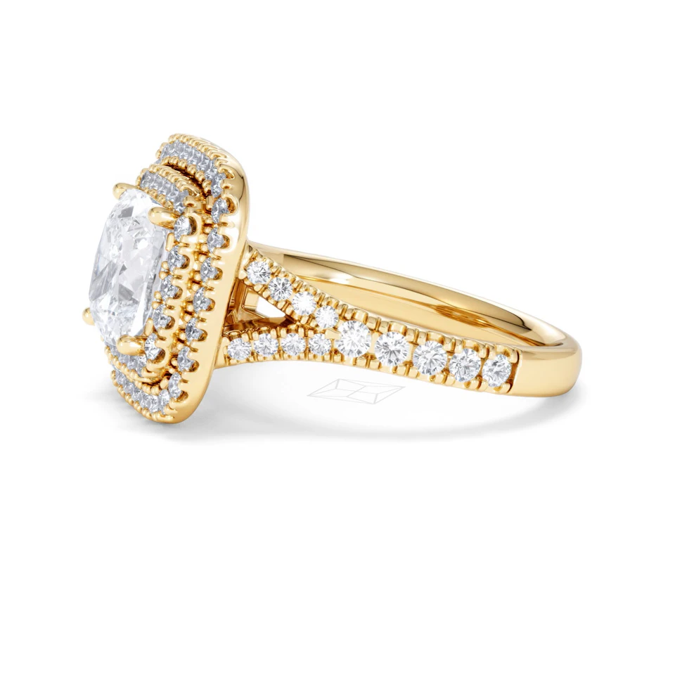 Anastasia Lab Diamond Halo Engagement Ring in 18K Gold 2.70ct F/VS1