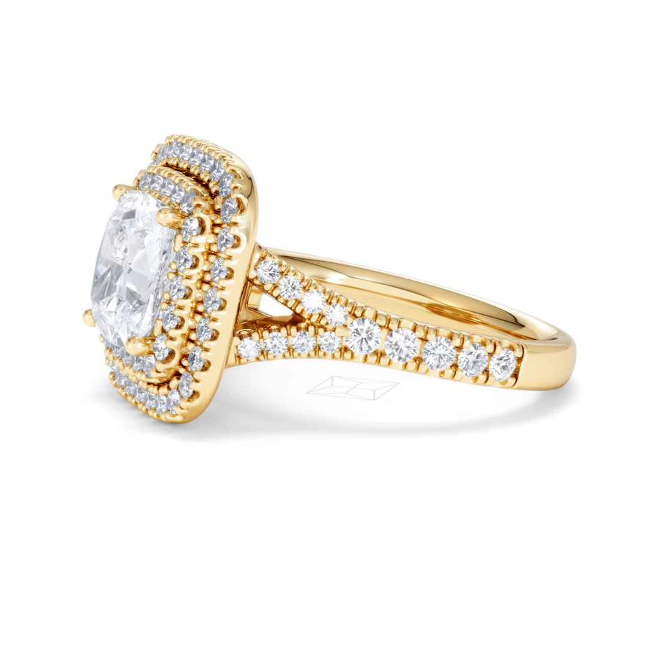 Anastasia Lab Diamond Halo Engagement Ring in 18K Gold 2.70ct F/VS1
