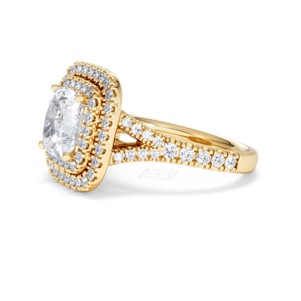 Anastasia Lab Diamond Halo Engagement Ring in 18K Gold 2.70ct F/VS1