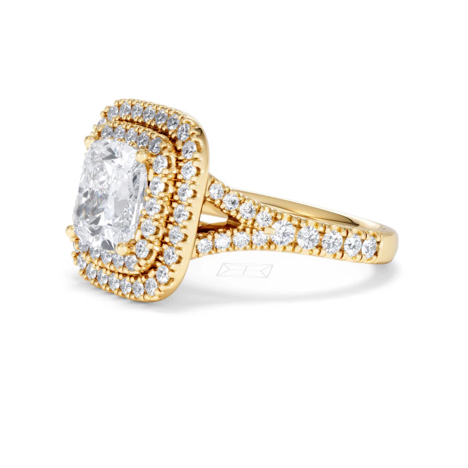 Anastasia Lab Diamond Halo Engagement Ring in 18K Gold 2.70ct F/VS1