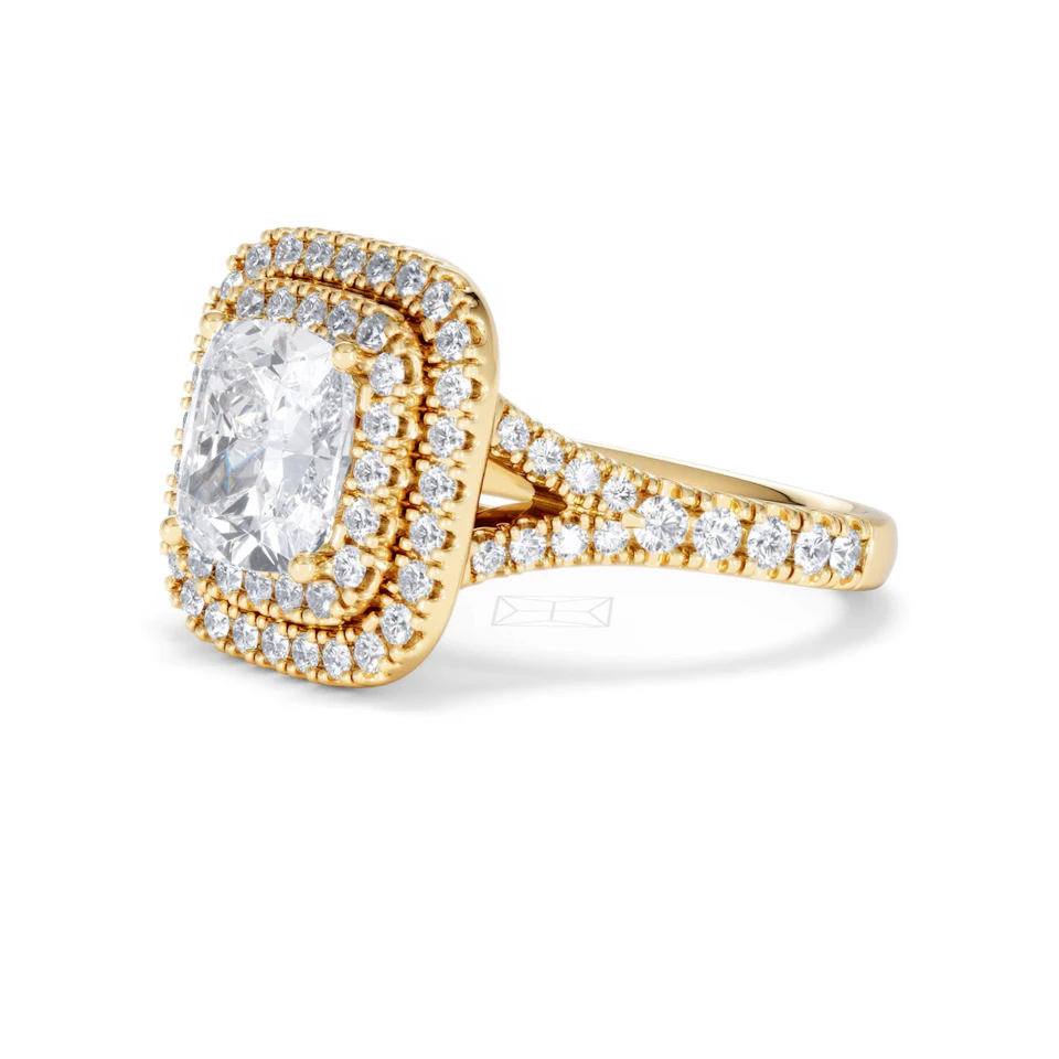 Anastasia Lab Diamond Halo Engagement Ring in 18K Gold 2.70ct F/VS1