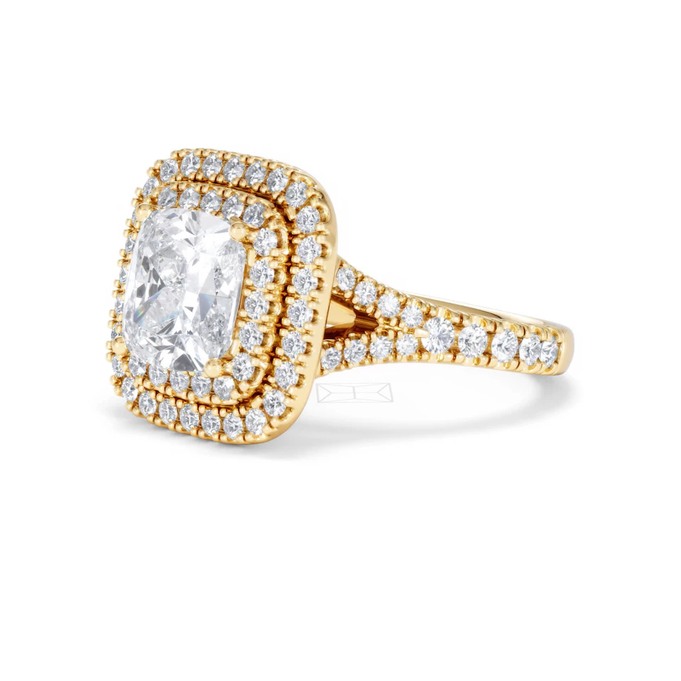 Anastasia Lab Diamond Halo Engagement Ring in 18K Gold 2.70ct F/VS1