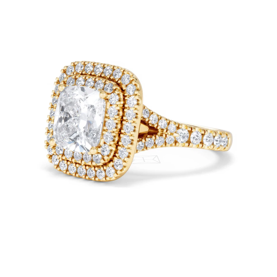 Anastasia Lab Diamond Halo Engagement Ring in 18K Gold 2.70ct F/VS1