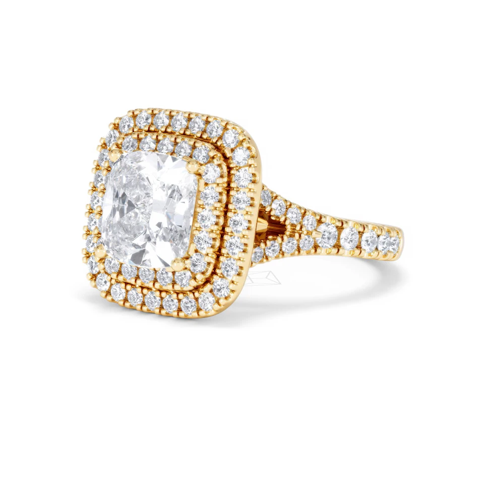 Anastasia Lab Diamond Halo Engagement Ring in 18K Gold 2.70ct F/VS1