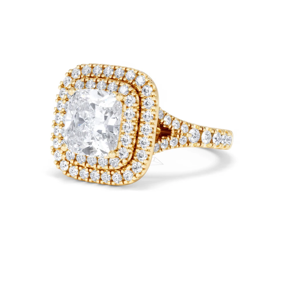 Anastasia Lab Diamond Halo Engagement Ring in 18K Gold 2.70ct F/VS1