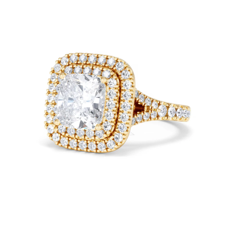 Anastasia Lab Diamond Halo Engagement Ring in 18K Gold 2.70ct F/VS1