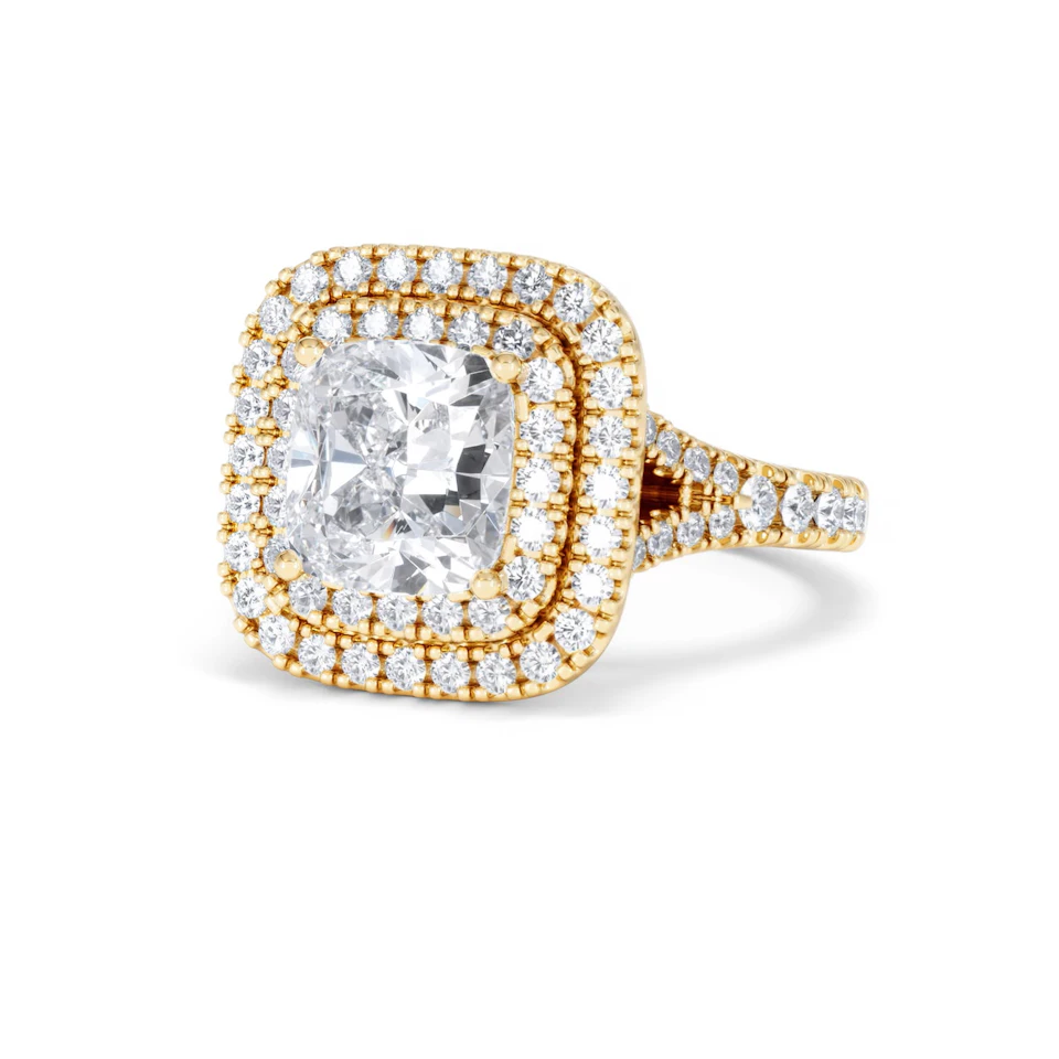Anastasia Lab Diamond Halo Engagement Ring in 18K Gold 2.70ct F/VS1